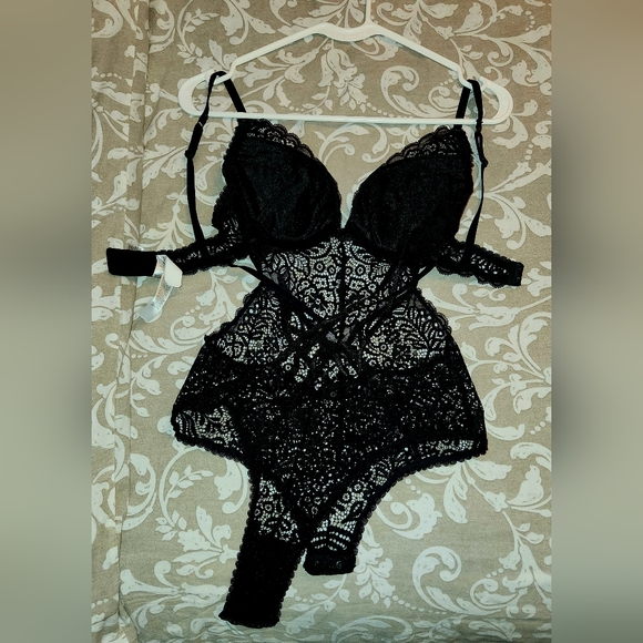 European Black Underwire Bodysuit sz 75B (small) - Picture 1 of 3